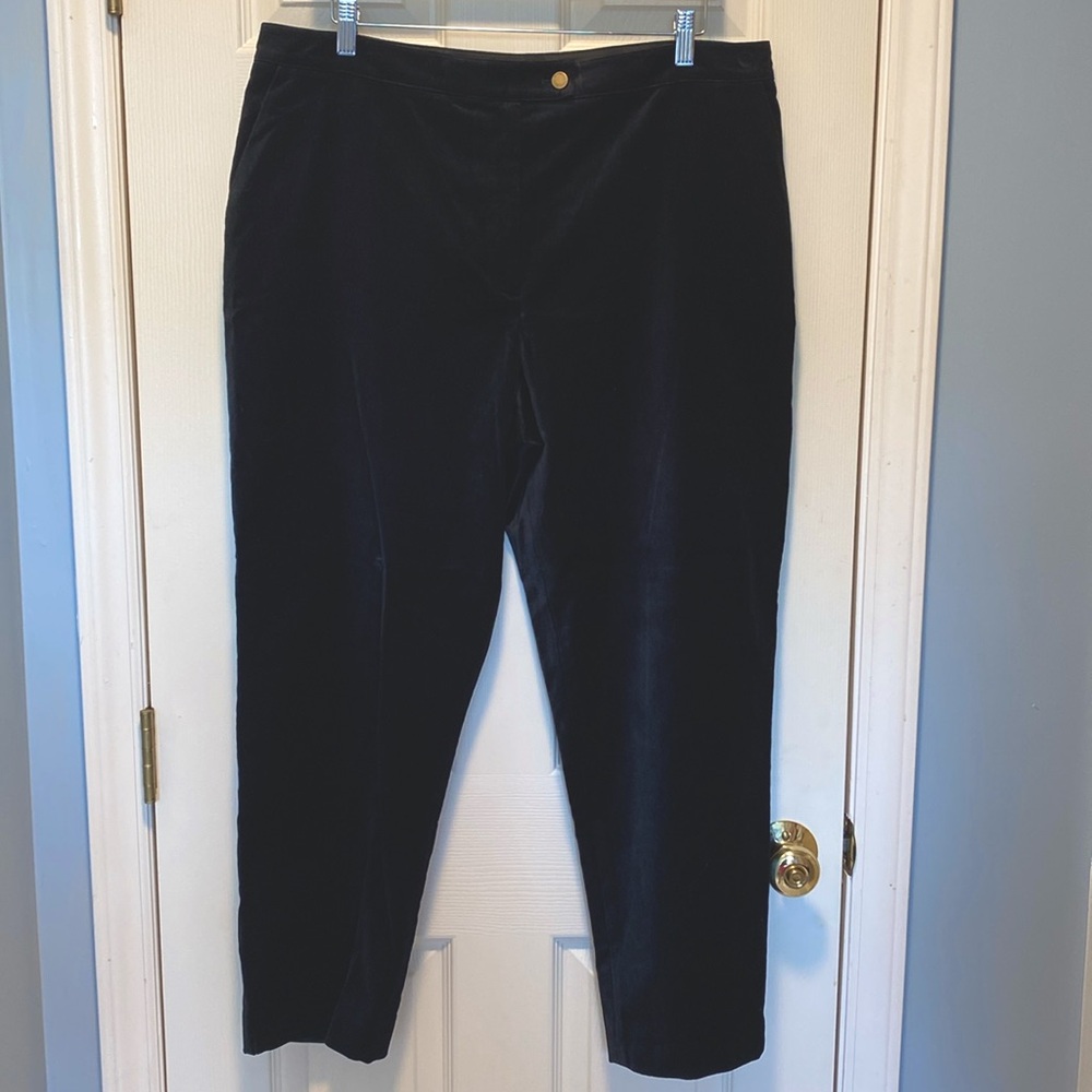 Ted Baker Elyatt Slim Tailored Black Velvet Pants Size 5